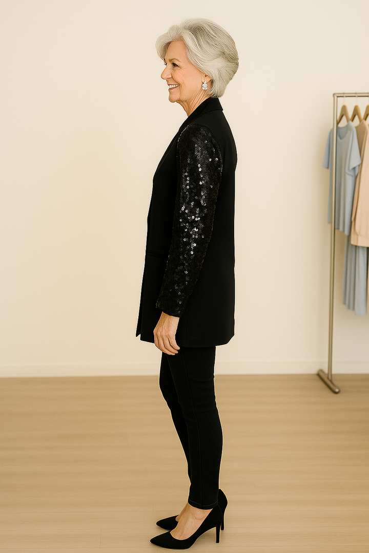 Cheryl’s Favorite – The Deluxe Blazer with Sequin Sleeves